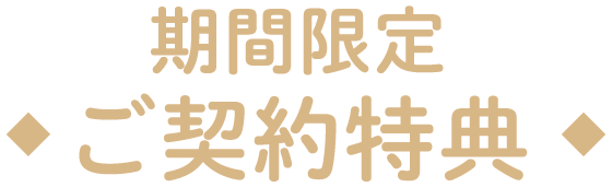 期間限定ご契約特典